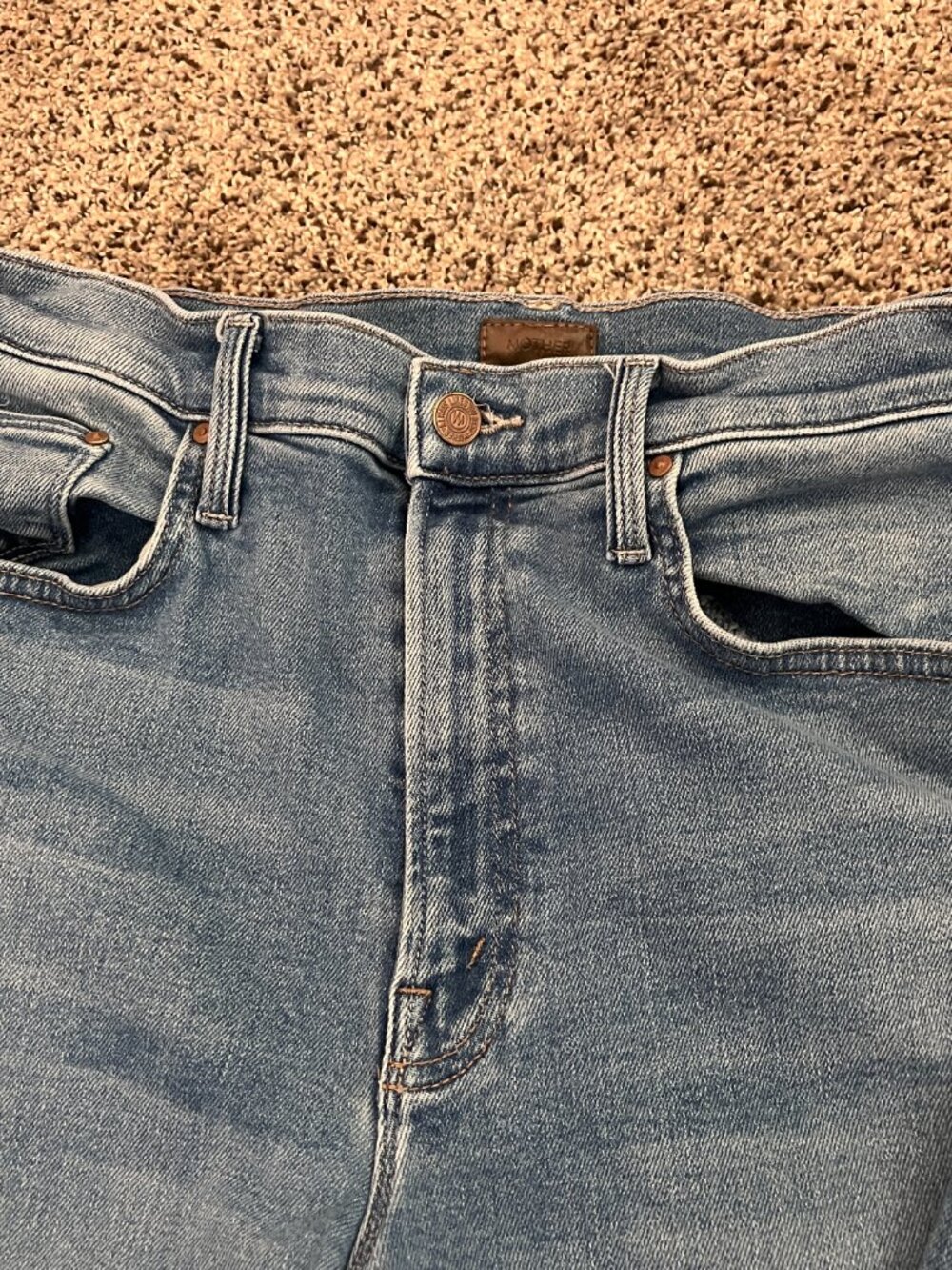 Mother Rambler Zip Flood Jeans Size 30 Medium Wash High-Rise - Picture 7 of 11